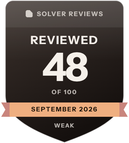 9kw: rank 15 of 18, 48 of 100 on Solver Reviews