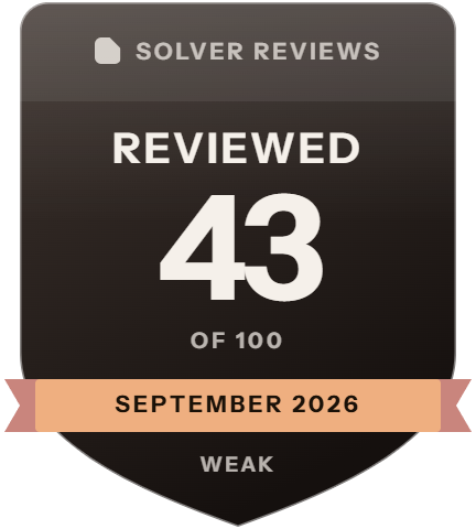 EndCaptcha: rank 17 of 18, 43 of 100 on Solver Reviews