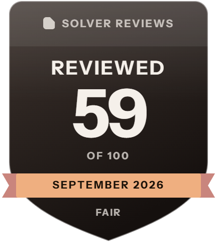 NopeCHA: rank 11 of 18, 59 of 100 on Solver Reviews