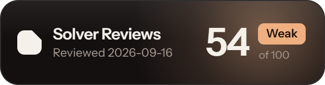 WSSolver: 54 of 100 on Solver Reviews